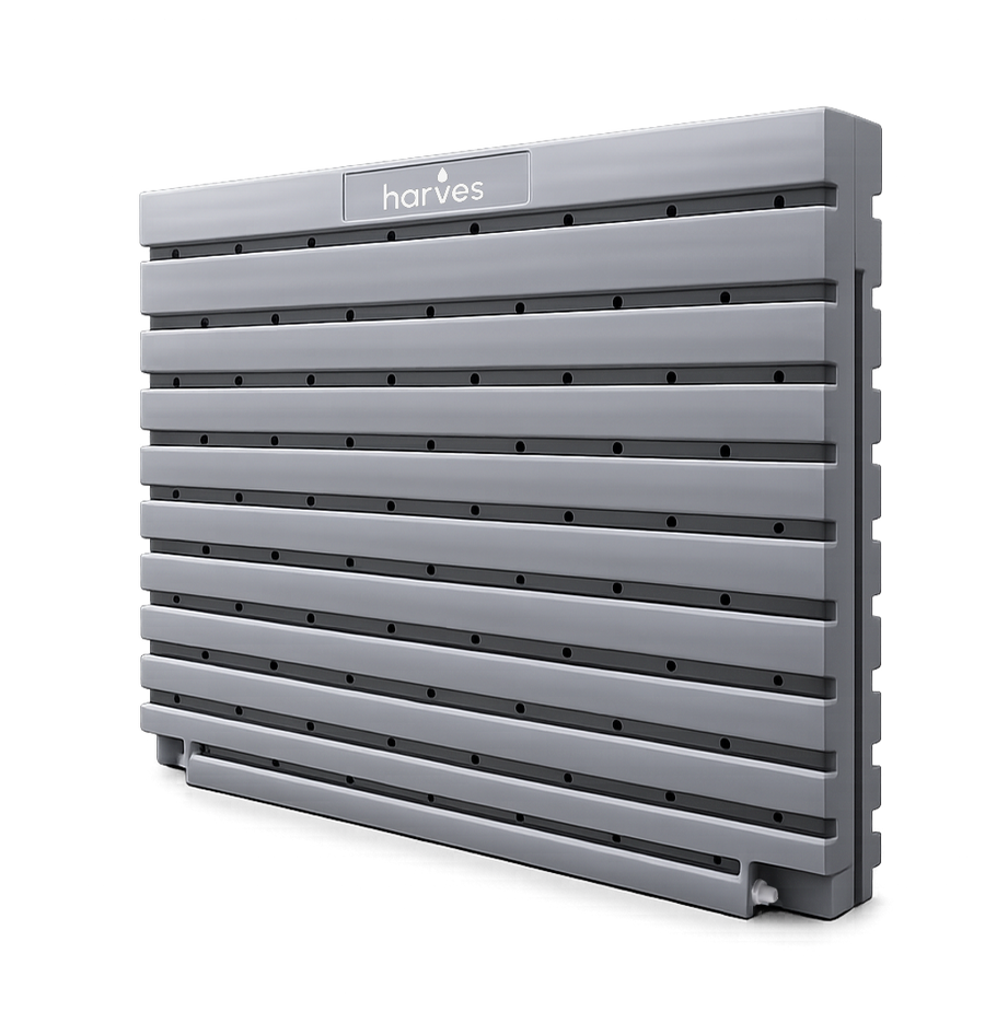 Harves Regenwasserwand – Produktansicht, modulares 1000-L-Paneel