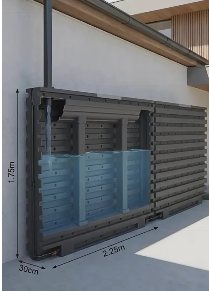 Rain Water Wall – Réservoir d'eau de pluie modulaire 1000 L